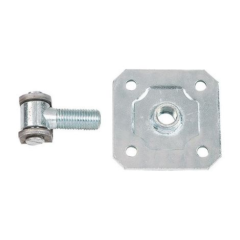 Torbel – Gond réglable à platine – Capacité 300 kg – Platine 120 x 120 mm – Acier zingué pour pivot de porte