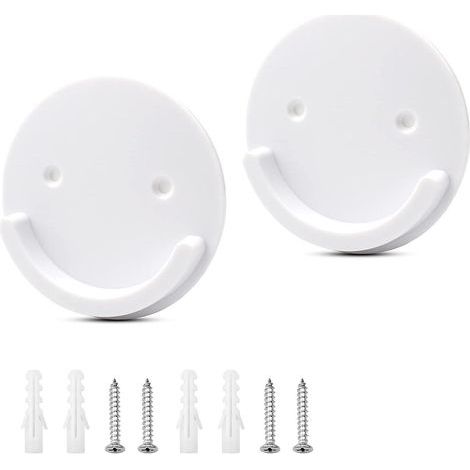Pcs Shower Curtain Rod Brackets Universal Wall Mounts for Shower Curtain Rod (Round, White) (1/5)