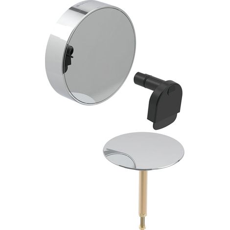 Geberit - Kit de finition pour vidage de baignoire avec commande rotative et arrivée d52, chrome 150.481.21.1 (1/3)