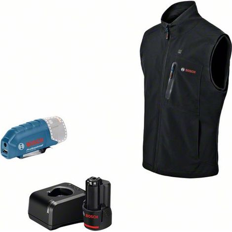 Bosch beheizbare Weste / Heizweste GHV 12+18V XA (Full Version) mit Akku, Gr. 2XL schwarz (1/5)