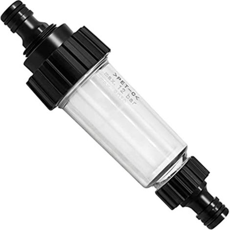 Geeignet für Gartenschlauchfilter, Hochdruckfilter für Kärcher mit Filterpatrone für alle Reiniger mit 3/4"-Wasseranschluss (schwarz)