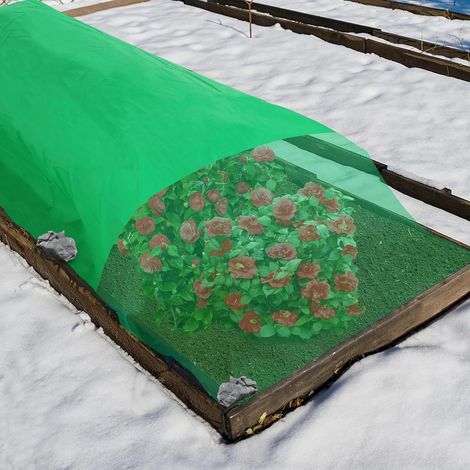Housse de protection hivernale pour jardin, 3 x 15 m, toile flottante verte, protection hivernale pour serre, arbres et arbustes (1/4)