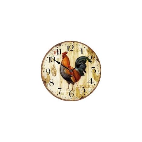 Reloj de pared de madera de 34 cm, reloj de pared vintage silencioso para cocina - Crezuo