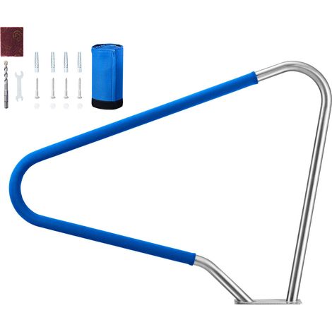 Rampe Piscine 122x91,5 cm Main Courante Piscine Acier Inox 304 Charge 100 kg Barre de Sécurité pour Bords de Piscines, Parcs Aquatiques, Centres Spa, avec Housse Antidérapante, Montage sur Sol (1/5)