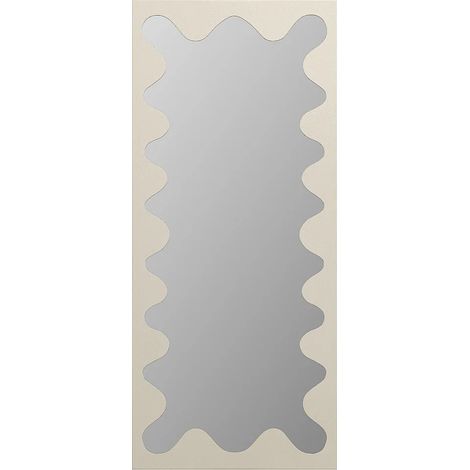 Grand miroir en métal à structure ondulée - L. 70 x H.160 cm - Beige - GANSU (1/4)