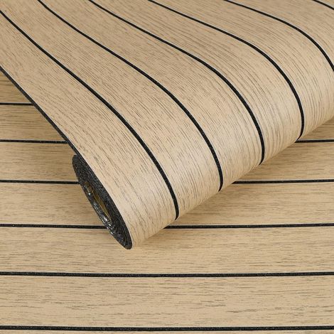 Panneau Mural Bois Chene Beige Autocollant 3D Épais 42,8cm x 300 cm Papier Peint Bois Beige Panneau Tasseau Bois Vintage Chambre Salon Panneaux Muraux Dalle Pvc Adhesive Murale Intérieur Decor (1/5)