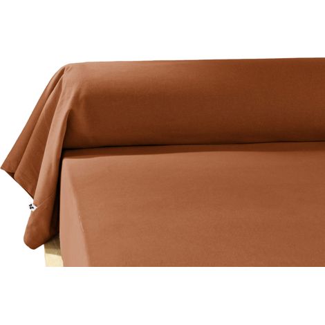 Taie de traversin flanelle orange 160 cm (1/3)