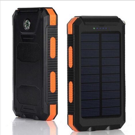 Portable Solar Charger - With 4-Mode LED Flashlight - High-Efficiency All-Weather Solar Panel Charger for Smartphones, Tablets, Drones, and Cameras