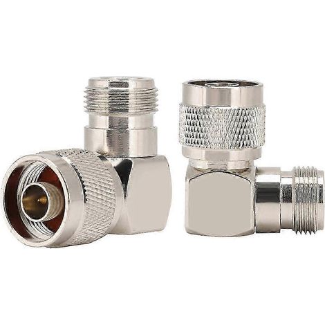 2025 Adaptateur coudé/connecteur coaxial de type N mâle vers type N femelle (2 pièces) pour antennes radio (1/2)