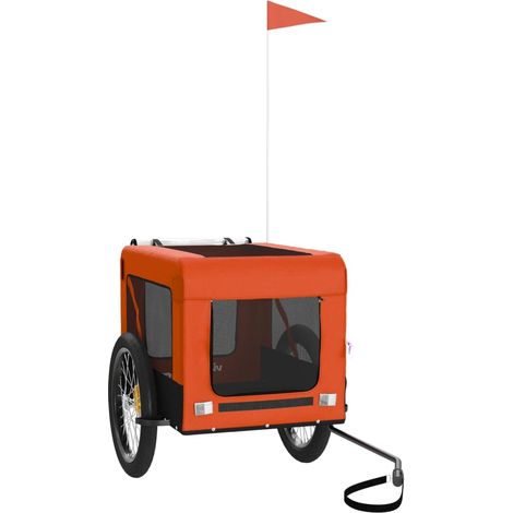Remorque de vélo pour animaux de compagnie orange et noir (1/5)