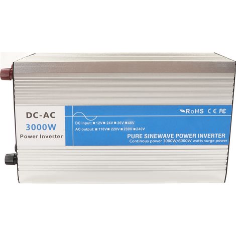 3000-W-Sinus-Wechselrichter, 24-V-auf-220-V-DC/AC-Wandler mit Steckdosen, USB-Anschlüssen, Lüfter, Stromversorgung für Camping und Zuhause (1/5)