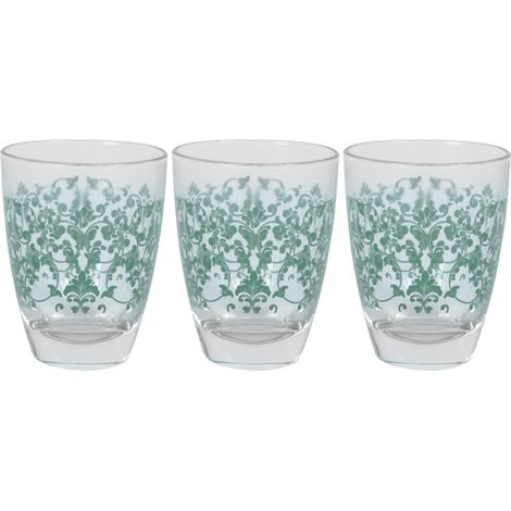 MAURY'S SISSI TRIS DI BICCHIERI PER ACQUA IN VETRO DESIGN VERDE