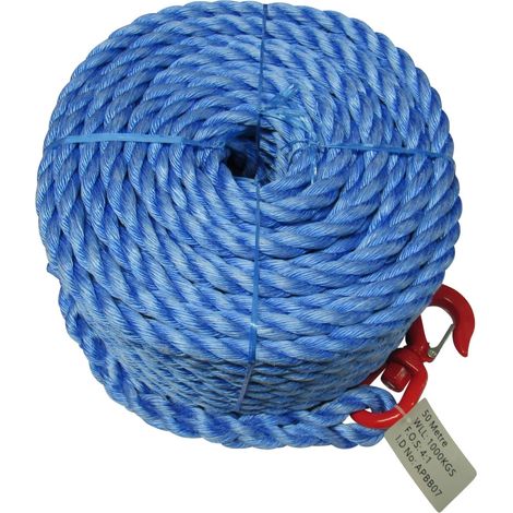 Scaffolding Gin Wheel Rope with Swivel Hook 20 Metre (18MM Polypropylene Builders Lifting 1 Ton) (1/5)