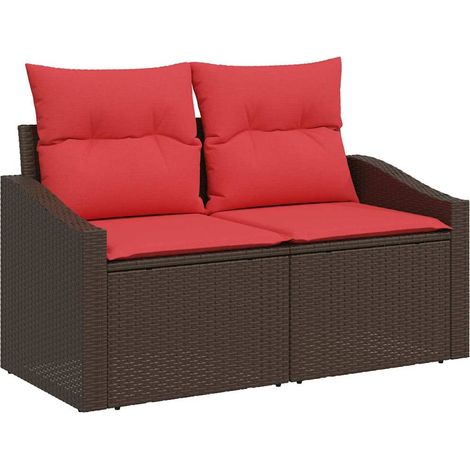 Garden Sofa Brown 123 x 62 x 69cm Poly Rattan vidaXL (1/5)