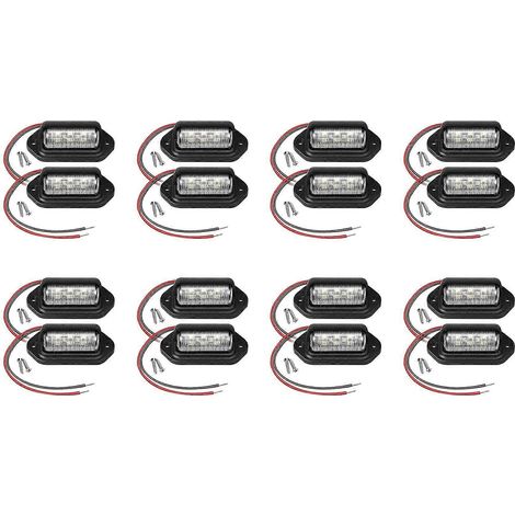 Lot de 16 éclairages LED 12V pour plaques d'immatriculation (voitures, bateaux, motos, avions, camping-cars, camions, remorques, éclairage extérieur) (1/5)
