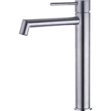 Mitigeur de lavabo Rotation à 360 Degrés Possible Design Moderne de Mitigeur Salle Bain Brossé (1/4)