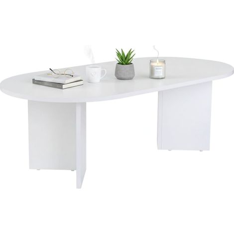 Dmora - Wohnzimmertisch Elain, Niedriger Wohnzimmertisch, Kaffeeregal, Couchtisch für Sofa, 119x60 h40 cm, Weiß