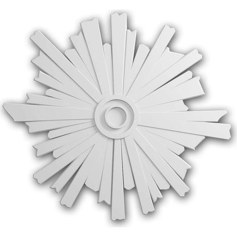 Rosone soffitto parete Profhome 156803 Medaglione Elemento decorativo stile Art Déco bianco Ø 45 cm
