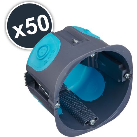 DEBFLEX - BOITE D'ENCASTREMENT STOPAIR MULTIMATERIAUX 1 POSTE D67 P50 GRIS BLEU Lot x 50