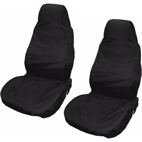 2 Pack Universal Car Seat Covers, Black Waterproof Seat Protector YMYNY