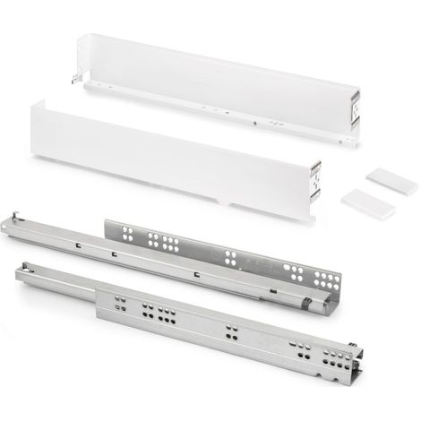 Tiroir extérieur Simplex 25kg hauteur 88mm, profondeur 490mm, acier, peint en blanc (1/5)