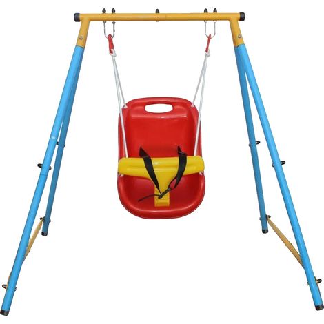 Schaukelstuhl für Kleinkinder, faltbares Metallgestell, sicheres und komfortables Design, armeegrün (1/2)