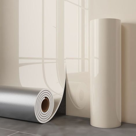 Papier Peint Autocollant Imitation Carrelage Marbre Blanc Crème, 60 cm x 3 m, Stickers Muraux pour Salle de Bain, Cuisine, Fond TV (1/5)