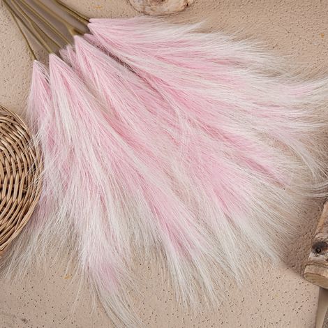 Pampas Grass Bouquet - 75 Cm Long - 34 Cm Flower Head - Dried Artificial Decorative Grass - For Home Wedding Boho Table Decoration - 1 Piece (1/5)