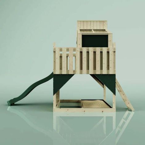 PolarPlay Spielhaus Komet aus Holz in Grün