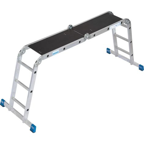 Krause Aluminium-Gelenkleiter STABILO + Multiboard 4,40 m Podestleiter (1/3)