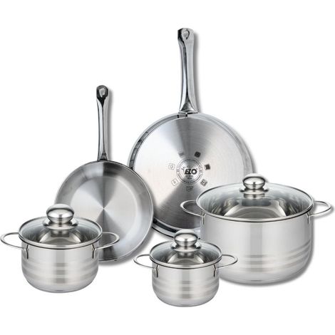 Ensemble de 2 Poêles de cuisson 24 et 28 cm et 3 faitouts 14, 16 et 24 cm Elo Profi Brillant (1/5)