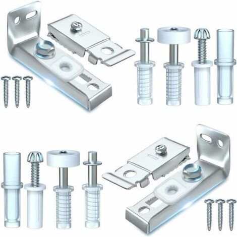 Kit de réparation de matériel de porte pliante - Lot de 2 pièces de rechange pour portes de placard coulissantes pliantes comprenant un support supérieur et inférieur, un pivot de 3/8", une roue de gu