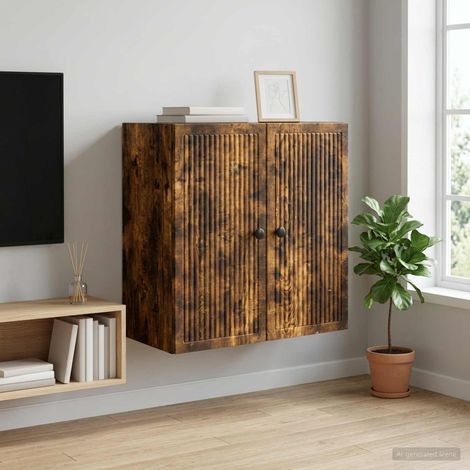 vidaXL Mobiletto a muro Rovere Fumo 59 x 31 x 60 cm (1/5)