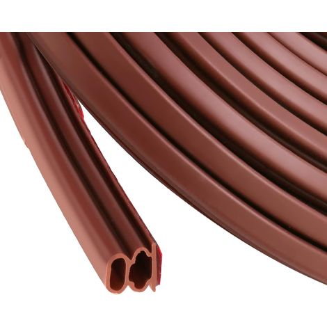 Brown 10mm x 10mm Self Adhesive Door Window Seal Rubber Seal Strip Anti-Collision Noise Waterproof Dustproof 10M (1/5)