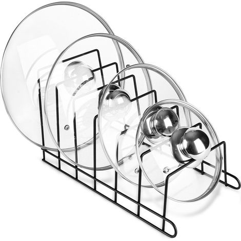 Tapa y soporte para platos de metal negro (1/5)