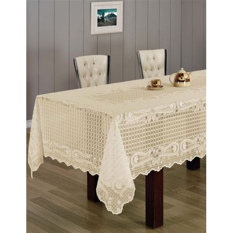 Evlen Home Collection Dulcia Masa Örtüsü Tischdecke Modern 160x220cm in Creme