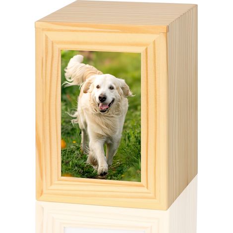 Urne funéraire en bois pour animaux de compagnie, boîte commémorative pour animaux de compagnie, avec cadre photo, urne pour chien ou chat, urne pour chat (1/5)