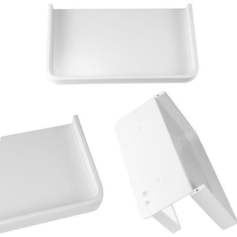 Portarotolo di carta igienica da parete con ripiano portaoggetti in alluminio per bagno e cucina (bianco) (1/4)