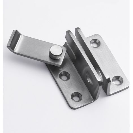 1pc Sliding Door Lock Padlock Door Latch Lock Strap Anti-Theft Hook Stainless Steel Matte Silver Finish (1/3)