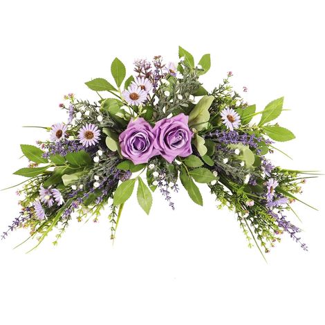 Guirlande De Roses - En Tissu - Pour Porte Ou Mur - Décoration Intérieure Et Extérieure - Pour Noël Saint Valentin Et Avent - 1 Pièce (1/5)