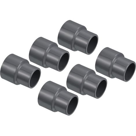 PVC Réducteur Tuyau Raccord 32x25mm, 6 Paquet Droit Couplage Adaptateur Connecteur, Gris (1/5)