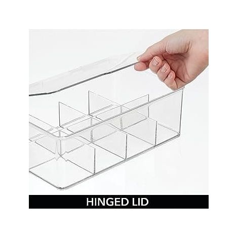 Boîte à thé transparente à 8 compartiments - boîte de rangement en plastique (1/5)