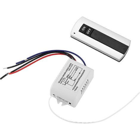 Channel with Digital mitter 220V ON/OFF 1 Switch Wireless Relay Receiver Remote Control Light L white (1/5)
