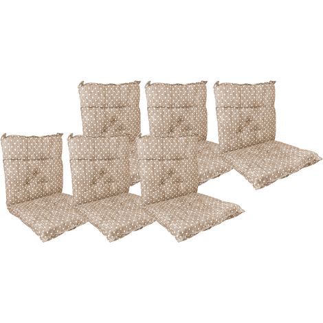Set Cuscini Sedia Con Schienale Imbottiti Con Laccetti Banda Elastica 40 x 80 Cm CuoricinoMarrone - 6 Pezzi