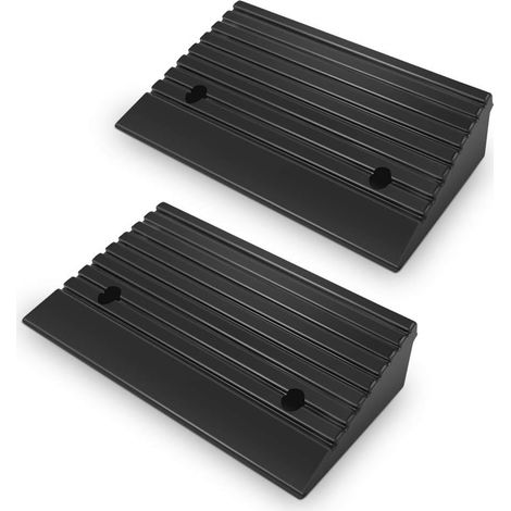 Set of 2 Rubber Access Ramps Black 48.8 x 24 x 10 cm (1/5)