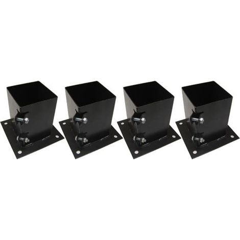 x4 4" Bolt Down Bolt Grip Fence Supports - 100MM Post Timber Holder Like Metpost (1/5)