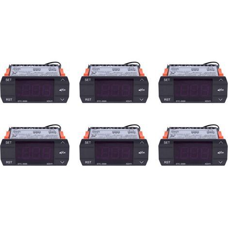 6X STC-3000 110V-220V 30A Press Thermostat de ContrôLeur de TempéRature NuméRique avec Outil de ContrôLe de Capteur (1/4)