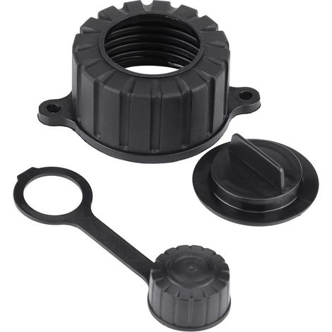 Kit de pièces pour bidon d'essence Gott Rubbermaid : bouchon à vis du bec verseur, joint d'aération arrière et bouchon d'arrêt. (1/5)