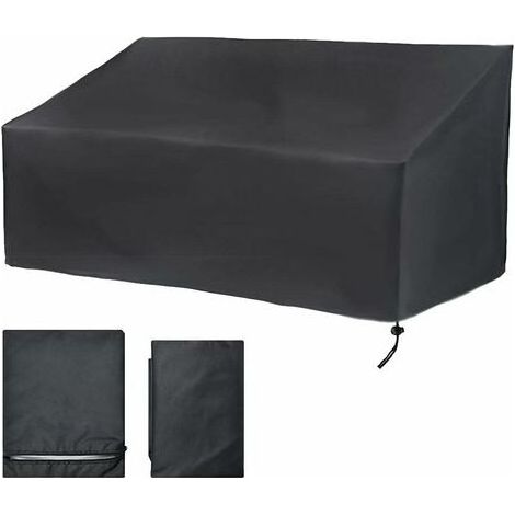 Housse Banc de Jardin 2 Places, Housse Banc Exterieur Patio Anti-poussière, Anti-UV, Étanche, Coupe-Vent, Tissu Oxford, Housse de Protection pour Canapé (134x66x89cm) (1/5)