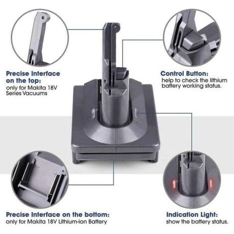 Makita LXT 18V Akkuadapter für Dyson V7 Staubsauger – Kompatibel mit 18V Akkus – Ersetzt den Originalakku (1/5)
